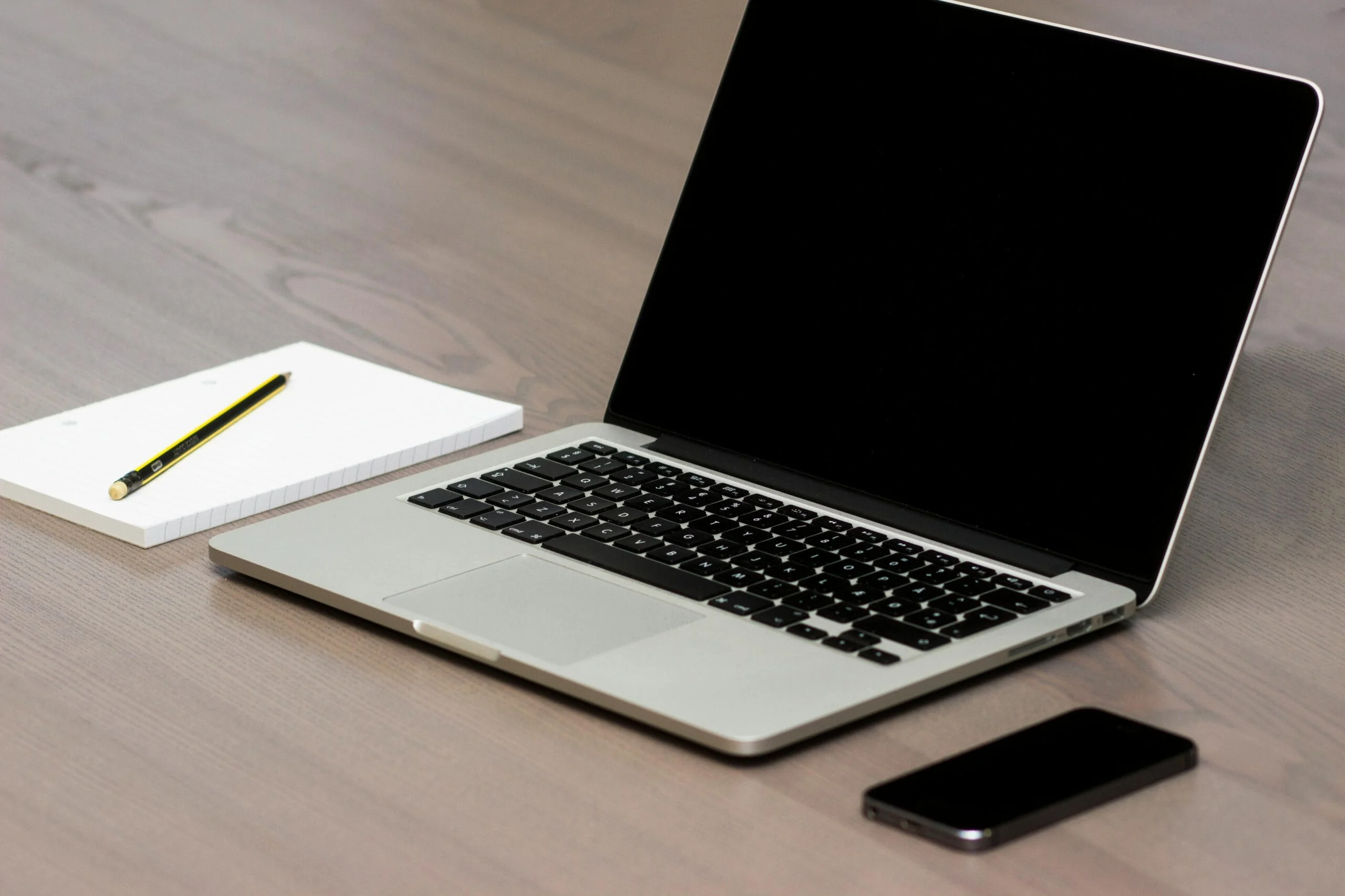 Free Silver Macbook Beside Iphone Stock Photo-Used Laptop