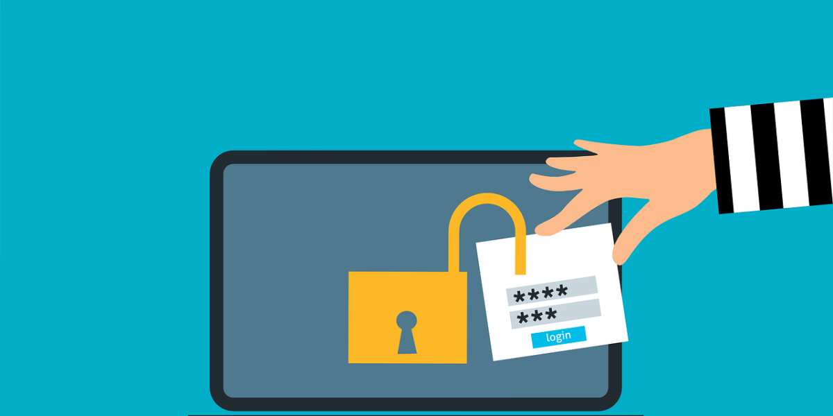 Password Manager - Free attack unsecured laptop vector