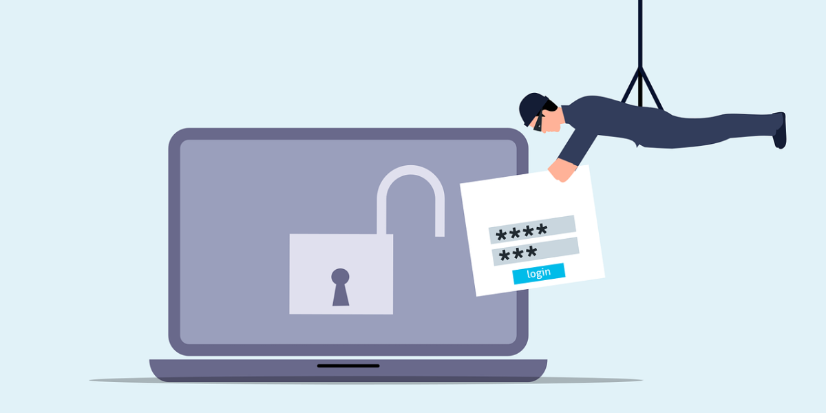 Prevent a data breach Free attack unsecured laptop vector