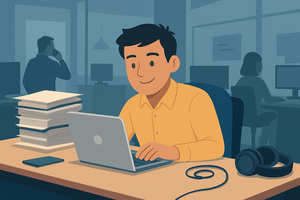 Person working at a desk