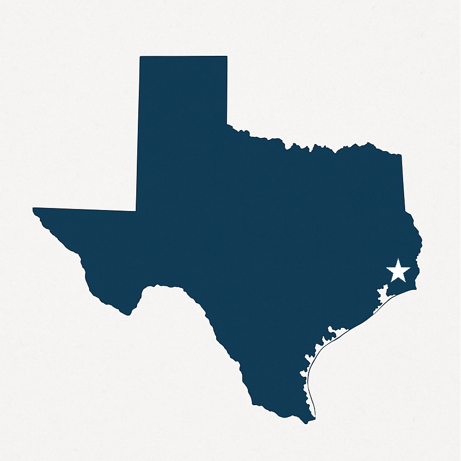 Outline of Texas with star