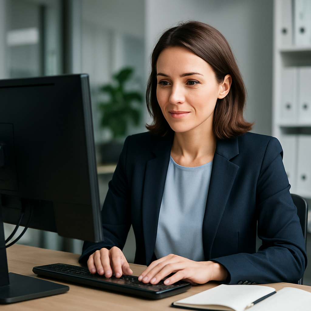 Professional woman working at desk