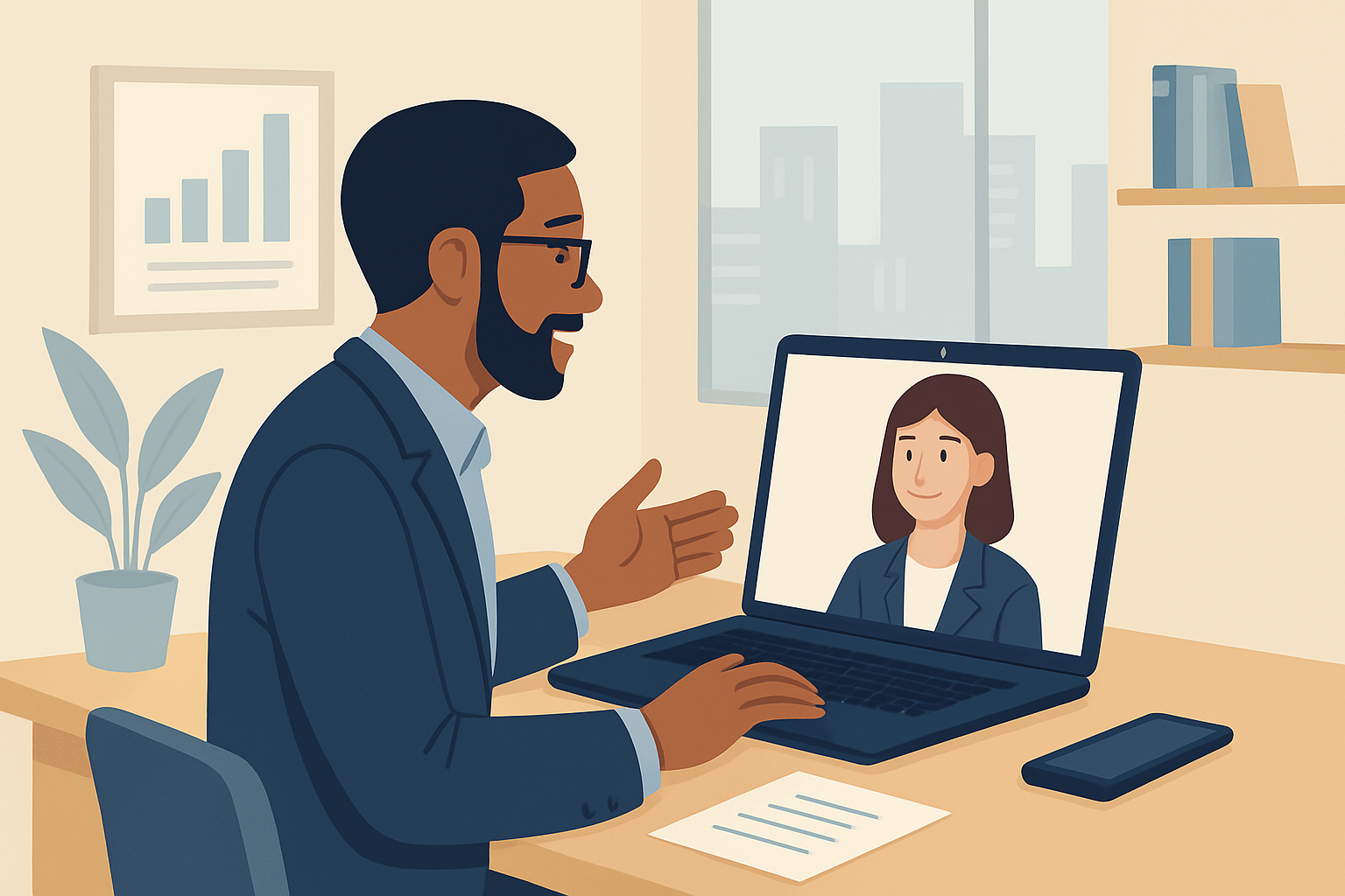 Business meeting via video conference